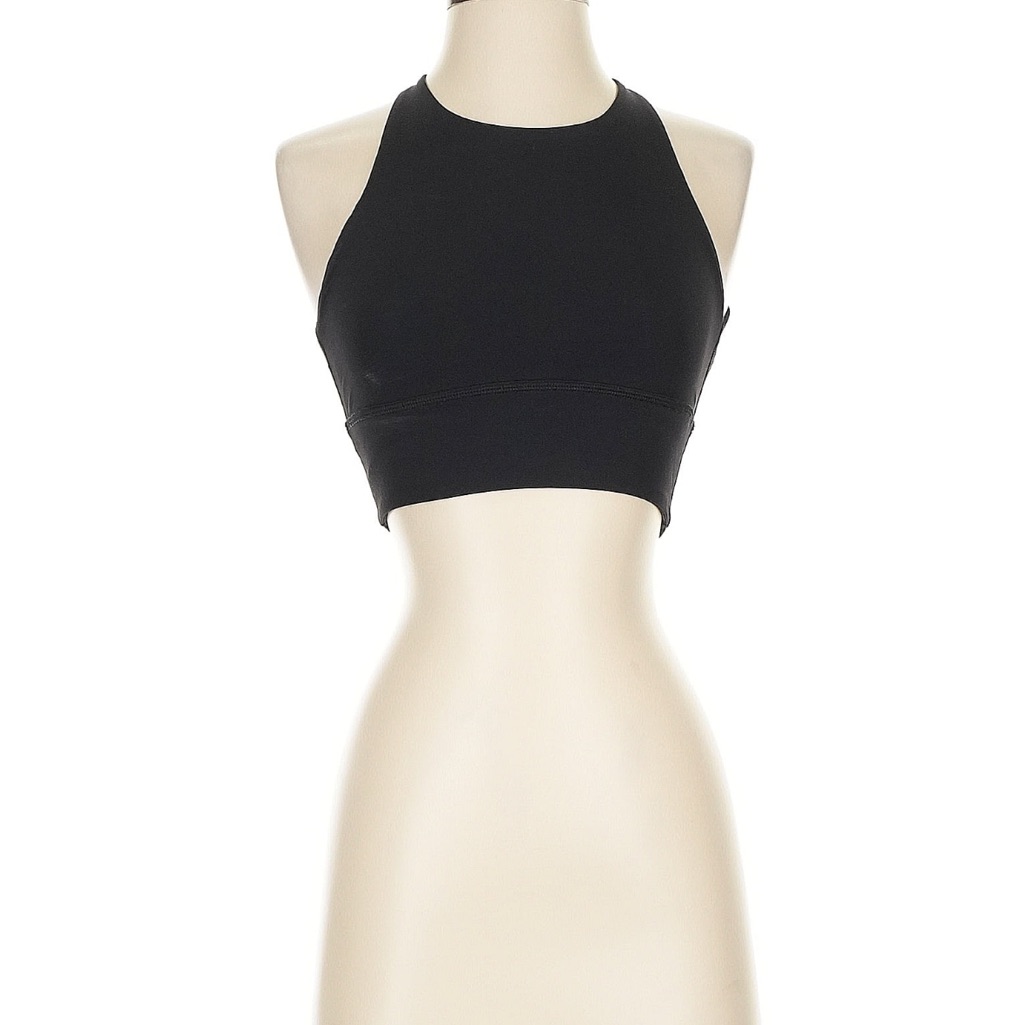 Lululemon Halter Neck Cropped Top Black, Size 2